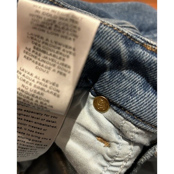 Good American Good Curve Distressed Straight High Rise‎ Jeans Women’s Size 2/26 - Picture 6 of 9